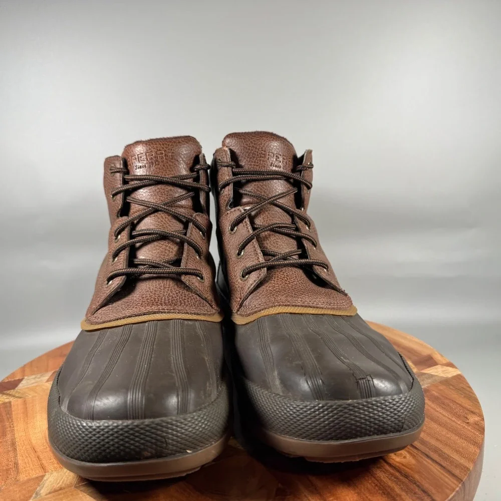 Sperry Top-Sider Avenue Duck Boot Mens 10 Brown Waterproof Leather STS19556